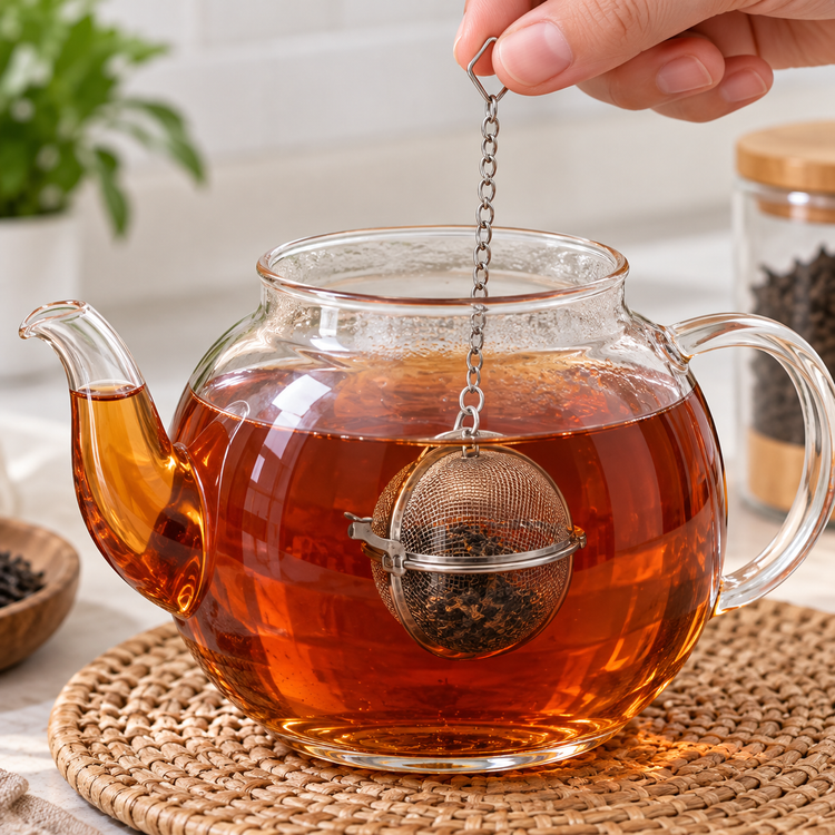 صافی چای توپی استیل زنجیردار
