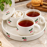 ست چایخوری سرامیکی ۴ پارچه طرح گیلاس
